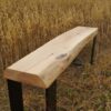 Banc avec patte en acier naturel