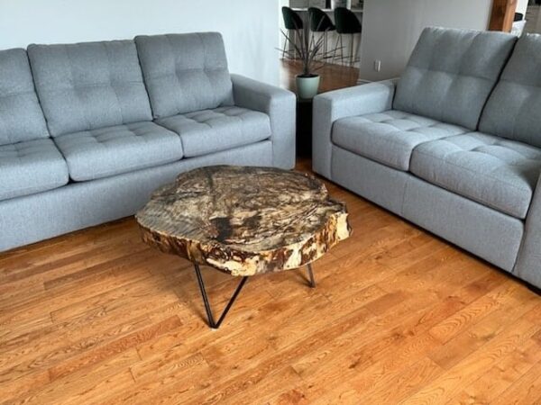 Table de centre peuplier spalted