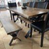 Table Poutre Bois & Acier avec Banc