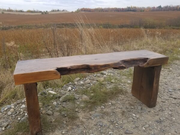 Banc avec patte en acier naturel