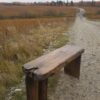 Banc avec patte en acier naturel